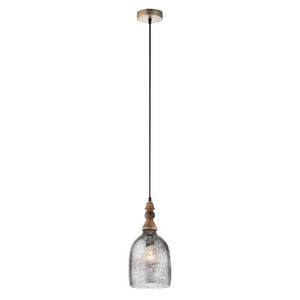 lot 12246 image: Bathsheba River of Goods Bell-Shaped Pendant Lamp with Silver Glass Shade - 7 x 7 x 15.2574.25- Retail$81.99
