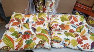 lot 12724 image: Blazing Needles All-Weather IndoorOutdoor Chair Cushions (Set of 4)- Retail$89.99