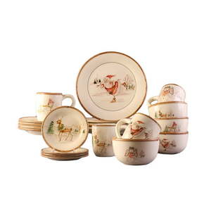 lot 12726 image: Christmas Twig Dinnerware Set 20 Piece
