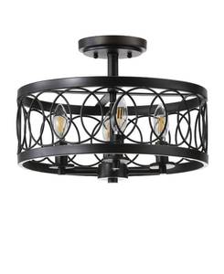 lot 3220 image: Sylvain MetalOil Rubbed Bronze 15.5-inch LED Semi-Flush Mount by JONATHAN Y- Retail$134.41