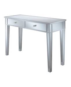 lot 12068 image: Gold Coast Mirrored 2 Drawer Desk, 41.75 W x 15 x 30.5 H