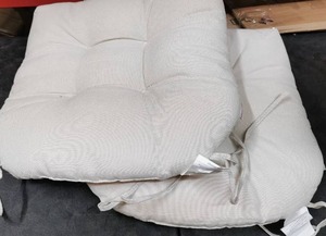 lot 12214 image: 2pk RaceLeaf Patio Cushions Beige 21x21