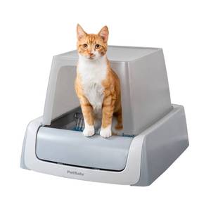 lot 12487 image: PetSafe ScoopFree Automatic Self Cleaning Covered Cat Litter Box - Front Entry - Gray