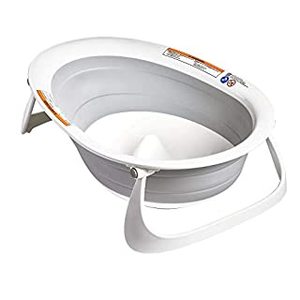 lot 12678 image: Boon Naked 2-Position Collapsible Baby Bathtub, Recline or Sit Up for Infants and Toddlers - Gray (B084BL9L13)