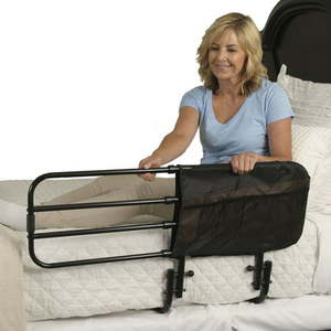 lot 12683 image: Stander EZ Adjustable Bed Rail Bed Safety Handle Bar with Organizer Pouch