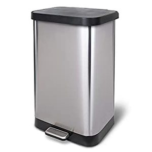 lot 12708 image: GLAD Extra Capacity Stainless Steel Step Kitchen Garbage Can Clorox Odor Protection Fits Kitchen Pro 20 gal Waste Bags