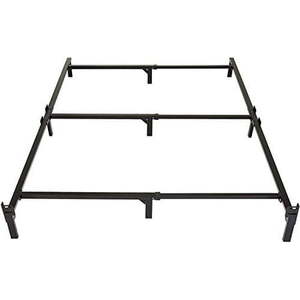 lot 12238 image: Basics 9-Leg Support Metal Bed Frame - Strong Support for Box Spring and Mattress Set - Tool-Free Easy Assembly - Queen Size Bed
