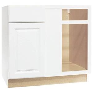 lot 12719 image: Interline 2478261 36 x 24 in. Hampton Blind Corner Base Cabinet, White