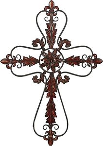 lot 7885 image: Brown Iron Traditional Wall Decor Religious and spiritual 37 x 26 x 1