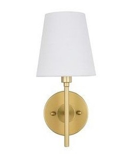 lot 12741 image: Carlton 1-Light White Shade Wall Sconce