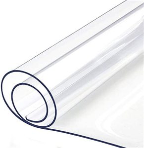 lot 1856 image: Clear Plastic Table Protector PVC Tablecloth Cover Vinyl
