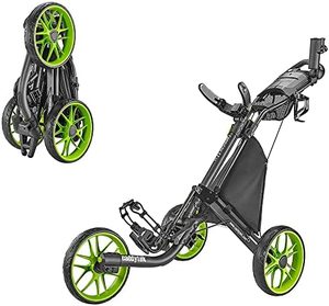 lot 3223 image: CaddyTek EZ-Fold Golf Push Cart, Version 8 - CaddyLite EZ V8 LIME Retail $219.00