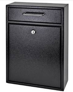 lot 7007 image: Wall Mount Mailbox, Black 11.25 x 16