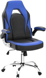 lot 12583 image: Gaming Chair, Racing Style Leather Gamer Chair - Black and Blue