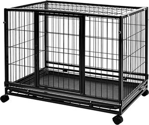 lot 12681 image: Amazon Basics Heavy Duty Stackable Pet Kennel With Tray