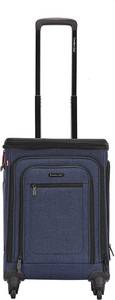lot 12691 image: Travelers Club Top Expandable 50% Capacity Luggage with USB Port, Navy Blue, 21 Spinner Carry-On
