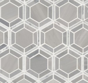 lot 7024 image: Hexagono Grigio Premium Mosiacs Polished Tiles, 10 Pack