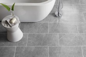 lot 12717 image: MSI Exter Gray 12 in. x 24 in. Matte Porcelain Floor and Wall Tile 7PCS