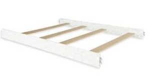 lot 1928 image: Evolur Convertible Crib Wooden Full Size Bed Rails, Weathered White, 75.25 x 53 (bed rails only, fits 8 models of Evolur full size cribs)