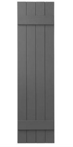 lot 1929 image: PlyGem Shutters and Accents Closed Board and Batten Shutter (Set of 2), 46.5 x 14.25, 4 Panels Total