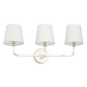 lot 2380 image: Dawson 3-light Polished Nickel BathVanity Light - Polished Nickel- Retail$210.00