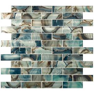 lot 2390 image: MSI Night Sky Subway 11.81 in. x 11.81 in. x 8 mm Textured Glass Mesh-Mounted Mosaic Tile (9.7 sq. ft.Case)