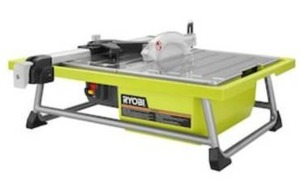 lot 3521 image: Ryobi WS722 7 Inch 4.8 Amp Portable Tabletop Wet Tile Saw with Miter Guide and Induction Motor - Retail $169.99