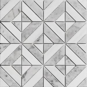 lot 3607 image: HOUSE OF MOSAICS Retro Marble Luxe Gray 11.81 in. x 11.81 in. Square Joint Polished Marble Mosaic Wall Tile (0.97 sq. ft.Ea) 2 Pack