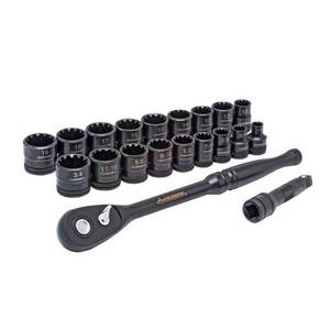 lot 3616 image: Husky 38 in. Drive 100-Position Ratchet and Universal SAEMetric Socket Wrench Set (20-Piece)