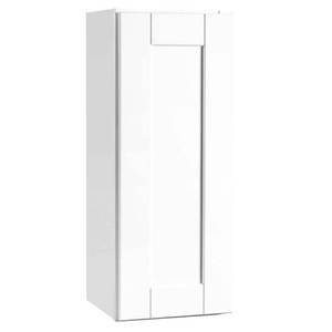 lot 12597 image: Hampton Bay Shaker Satin White Stock Assembled Wall Kitchen Cabinet (12 in. x 30 in. x 12 in.)