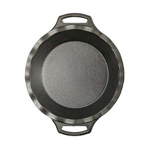 lot 12598 image: Lodge Cast Iron Crimped Pie Pan Seasoned Dual Handles 9 inch