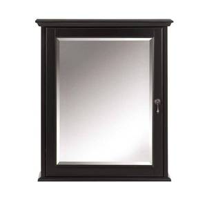 lot 12804 image: Home Decorators Collection Newport 24 in. W x 28 in. H Framed Bathroom Medicine Cabinet in Black