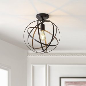 lot 1886 image: Alma 13 Metal LED Flush Mount, Oil Rubbed Bronze by JONATHAN Y