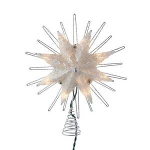 lot 1905 image: Kurt Adler 9.5-Inch UL 10-Light 8-Point Capiz Silver Star Treetop - 9.5
