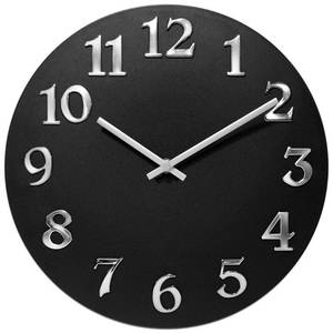 lot 1906 image: Infinity Instruments Vogue Black Aluminum 12-inch Round Wall Clock