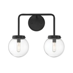 lot 2103 image: Trade Winds Lighting TW70046-BK 2 Light Outdoor Wall Light in Matte Black