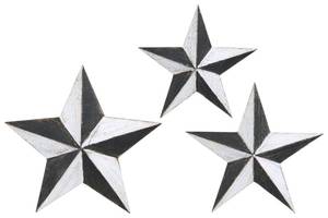 lot 2365 image: Metal 3D Star Wall Decor with Back Hanger, Set of Three , Gray- Retail$113.99