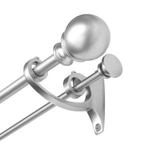 lot 2368 image: Umbra 48-88 Diverge 12 and 58 Diameter Double Curtain Rod with Matching Finials, Nickel