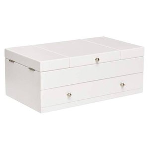 lot 3258 image: Mele & Co. Everly Wooden Triple Lid Jewelry Box in White- Retail$110.00