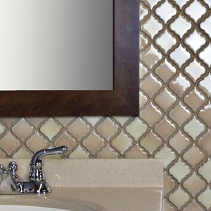 lot 3266 image: SomerTile Hudson Tangier Truffle 12.38 x 12.5 Porcelain Mosaic Tile