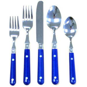 lot 3267 image: Ginkgo Le Prix Royal Blue Stainless Steel 20-piece Flatware Set (Service for 4)