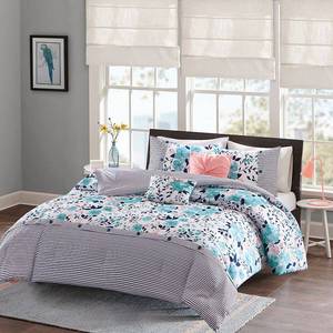 lot 3274 image: Intelligent Design Tiffany Blue 5-piece Comforter Set Full Queen