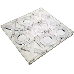 lot 3501 image: OnDisplay Luxe Acrylic Tic Tac Toe Set, Clear- Retail$77.98