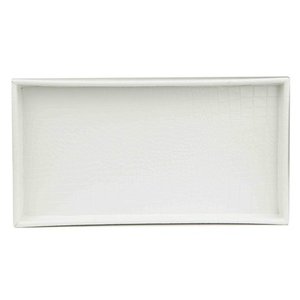 lot 3502 image: Home Basics White Plastic Vanity Tray
