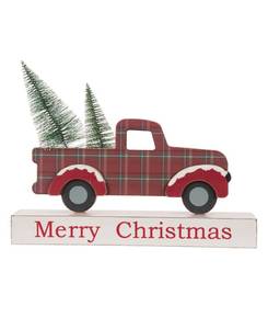lot 3511 image: Glitzhome Wooden Christmas Table Decor