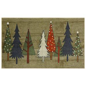 lot 3782 image: Mohawk Home Wooden Holiday Trees Multi Area Rug