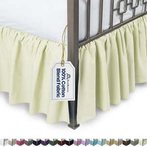 lot 3792 image: Ruffled Bed Skirt With Split Corners King - Bone