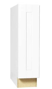 lot 3524 image: Hampton Bay Hampton Satin White Raised Panel Stock Assembled Base Kitchen Cabinet (9 in. x 34.5 in. x 24 in.)