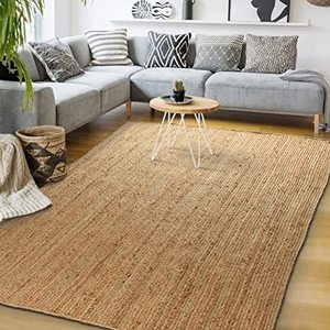 lot 3527 image: 8x10 Woven Rug - Bright Beige