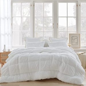 lot 2112 image: Coma Inducer Oversized Comforter - Are You Kidding - White King (Shams not included)- Retail$139.99